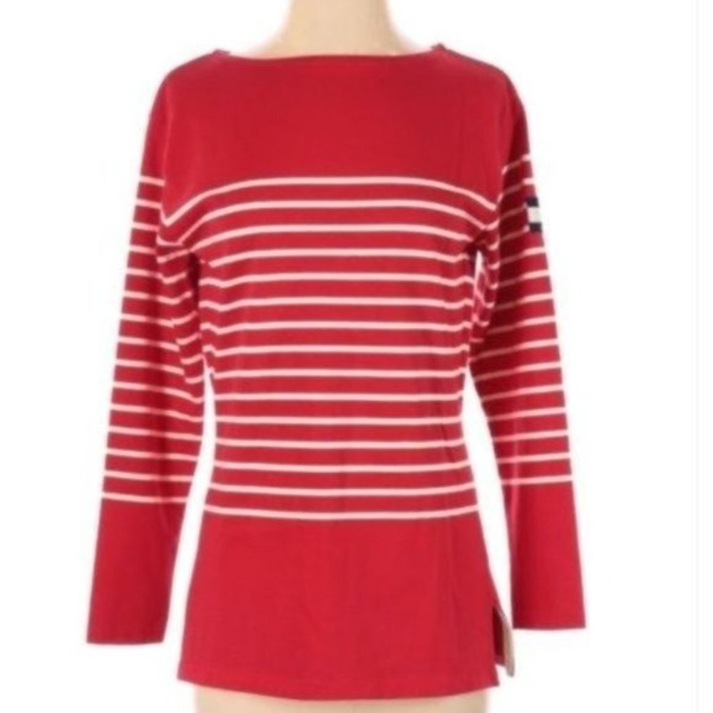 Tommy Hilfiger 3/4 Sleeve Tee Red Striped S